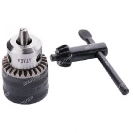 Патрон №15 1,5-10мм 3/8" с ключом стандарт Атака